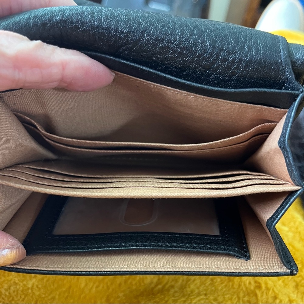 HOBO Black Leather Pouch with Gold Zipper - Picture 4 of 6